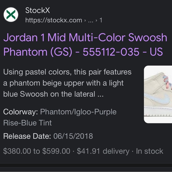 Jordan 1 mid multi-color swoosh phantom - Picture 5 of 5